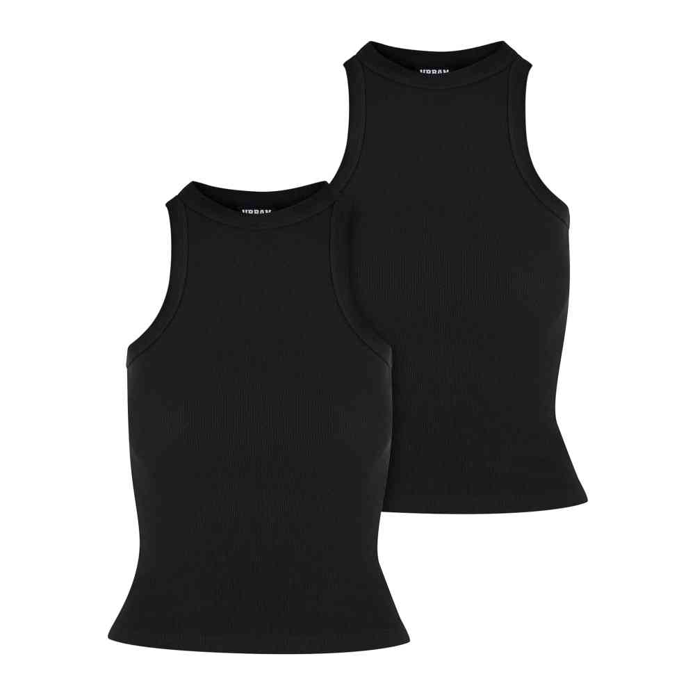Urban Classics - Racer Back Rib 2Pack Sleeveless top - Black/Black